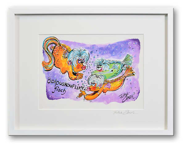 "Ödipuskonflikt-Fisch"  -  Gemälde  -  Frank Zander