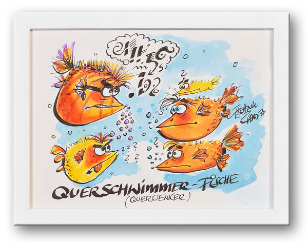"Querschwimmer-Fische"  -  Gemälde  -  Frank Zander