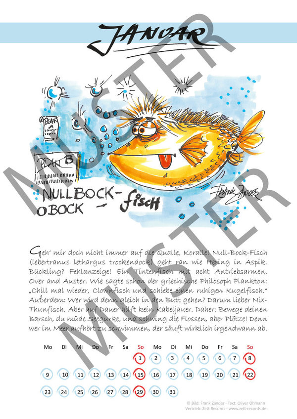 "Fischologie 2023"  -  Kalender  -  Frank Zander